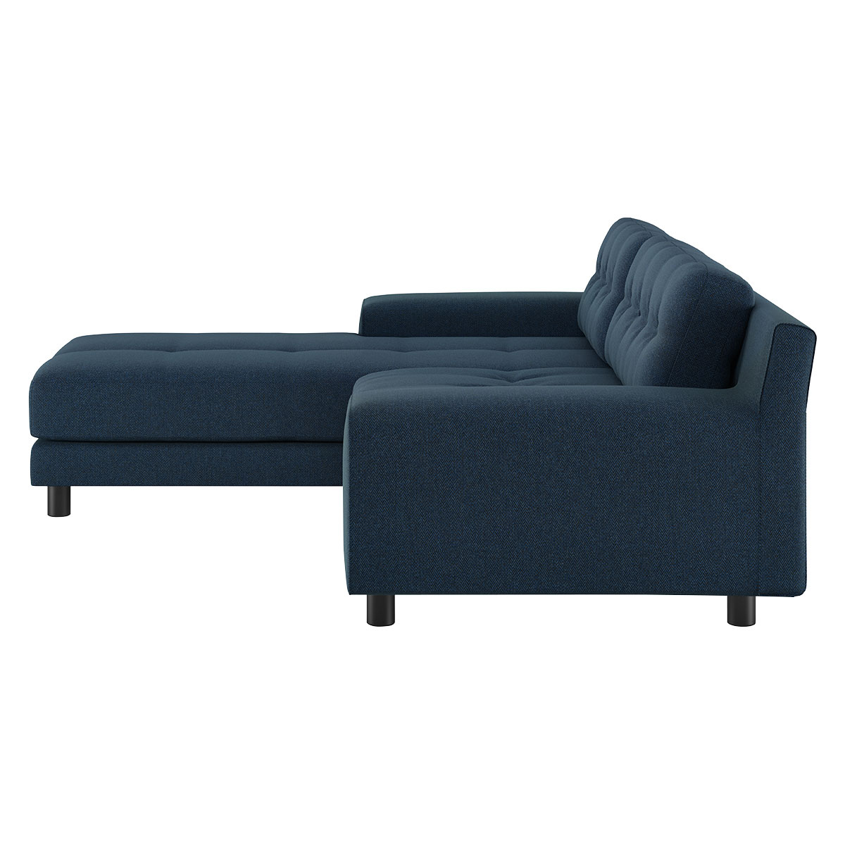 Hendricks Blue Herringbone Wool Small Left-Hand Chaise Sofa, Navy – image 4