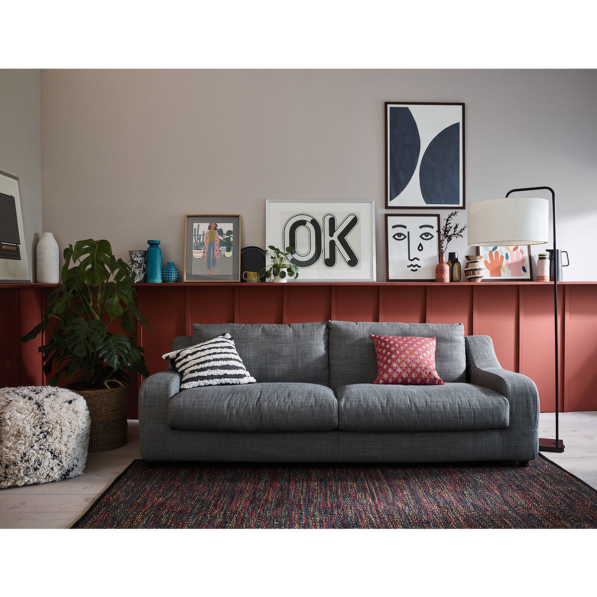 Slope Grey Italian Woven FaBric Left-Arm Corner Sofa, Grey – image 6