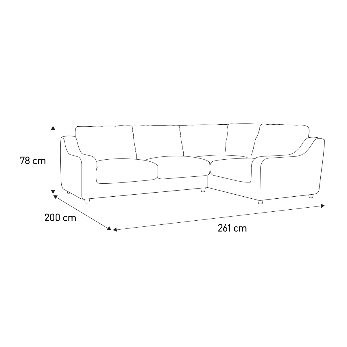 Slope Grey Italian Woven FaBric Left-Arm Corner Sofa, Grey – image 7