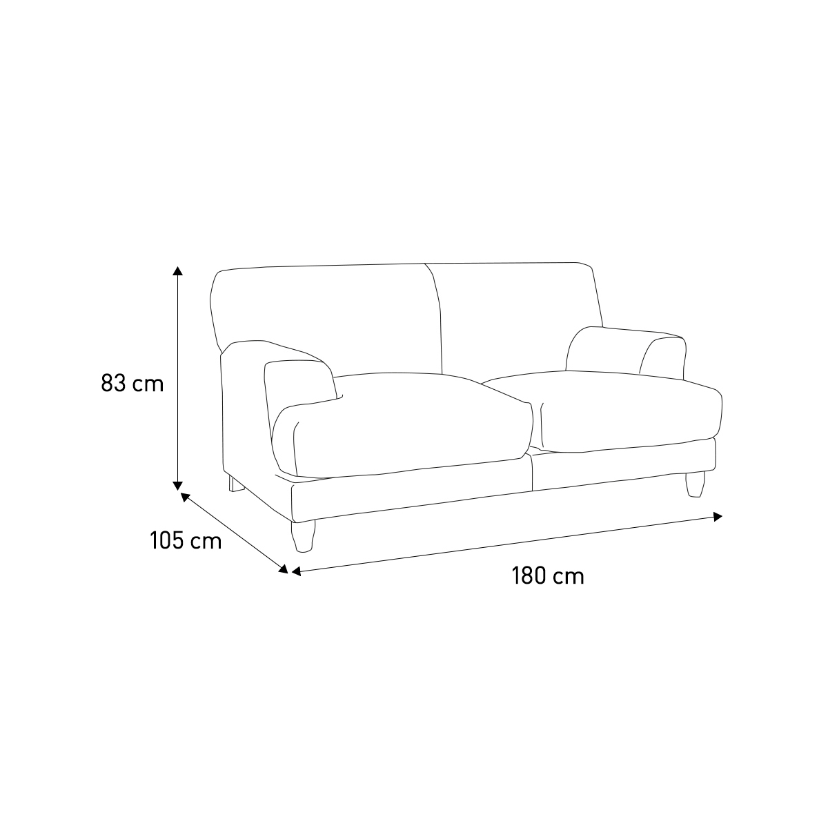 Askem Natural Linen Mix 2 Seater Sofa, Natural – image 8