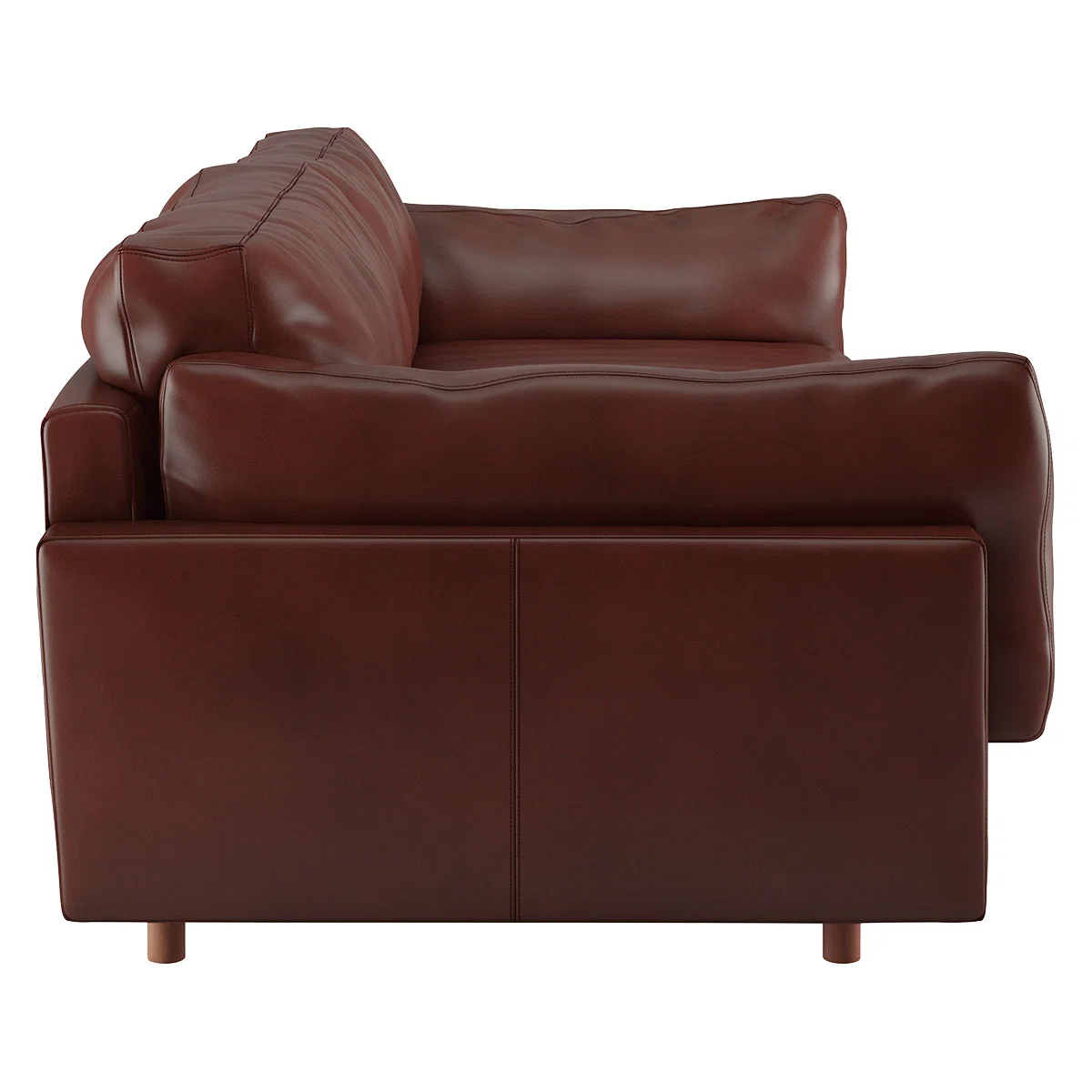 Elkin Tan Leather 4 Seat Sofa, Brown – image 4