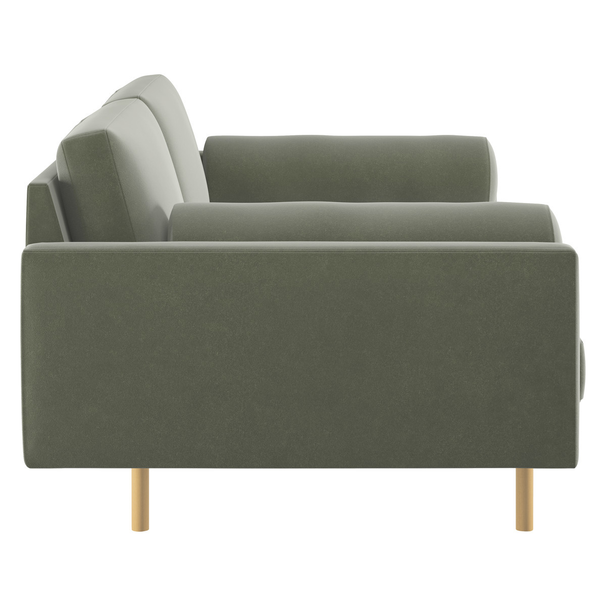 Spencer Sage Green Velvet 2 Seater Sofa, Oak Legs, Green Green – image 4