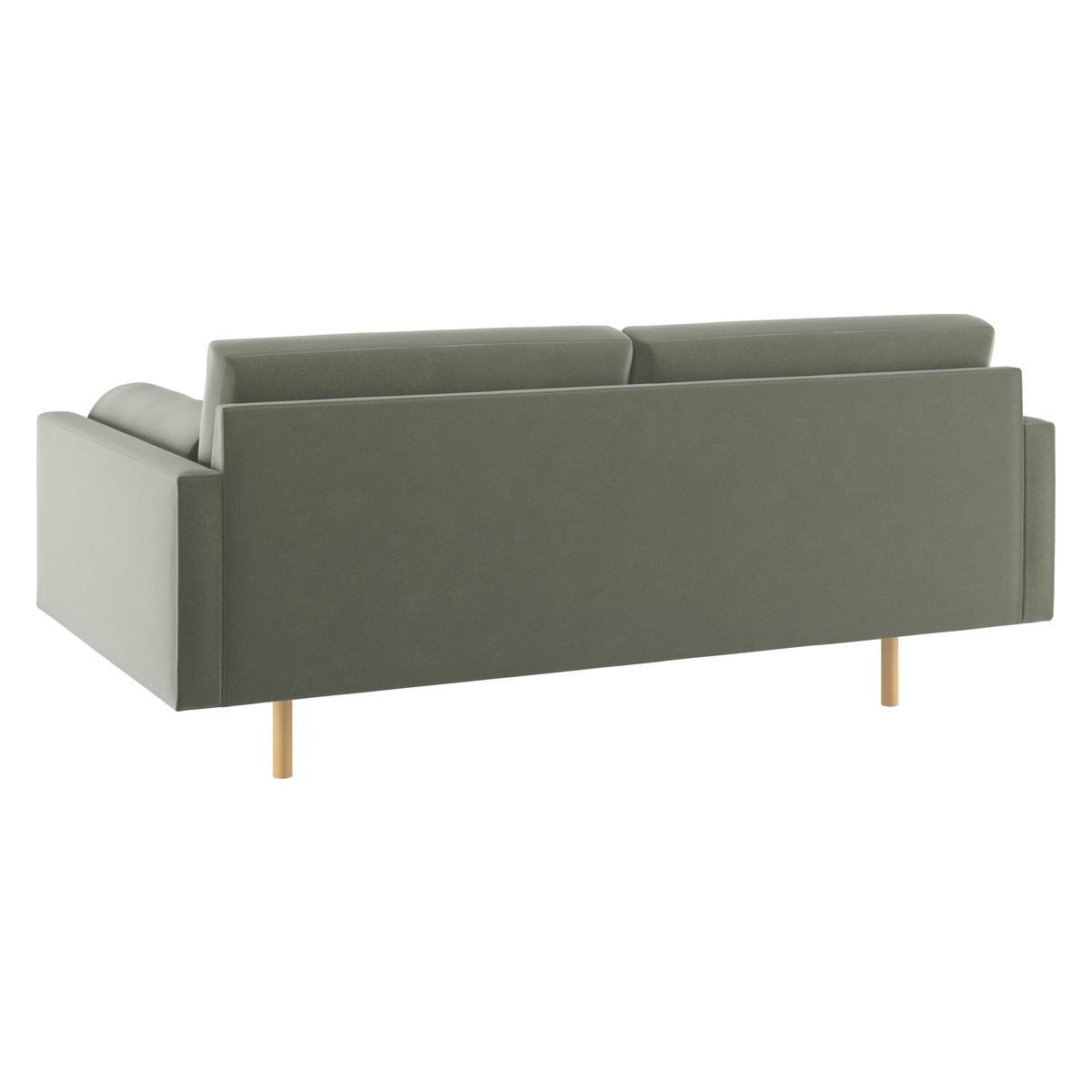 Spencer Sage Green Velvet 2 Seater Sofa, Oak Legs, Green Green – image 5