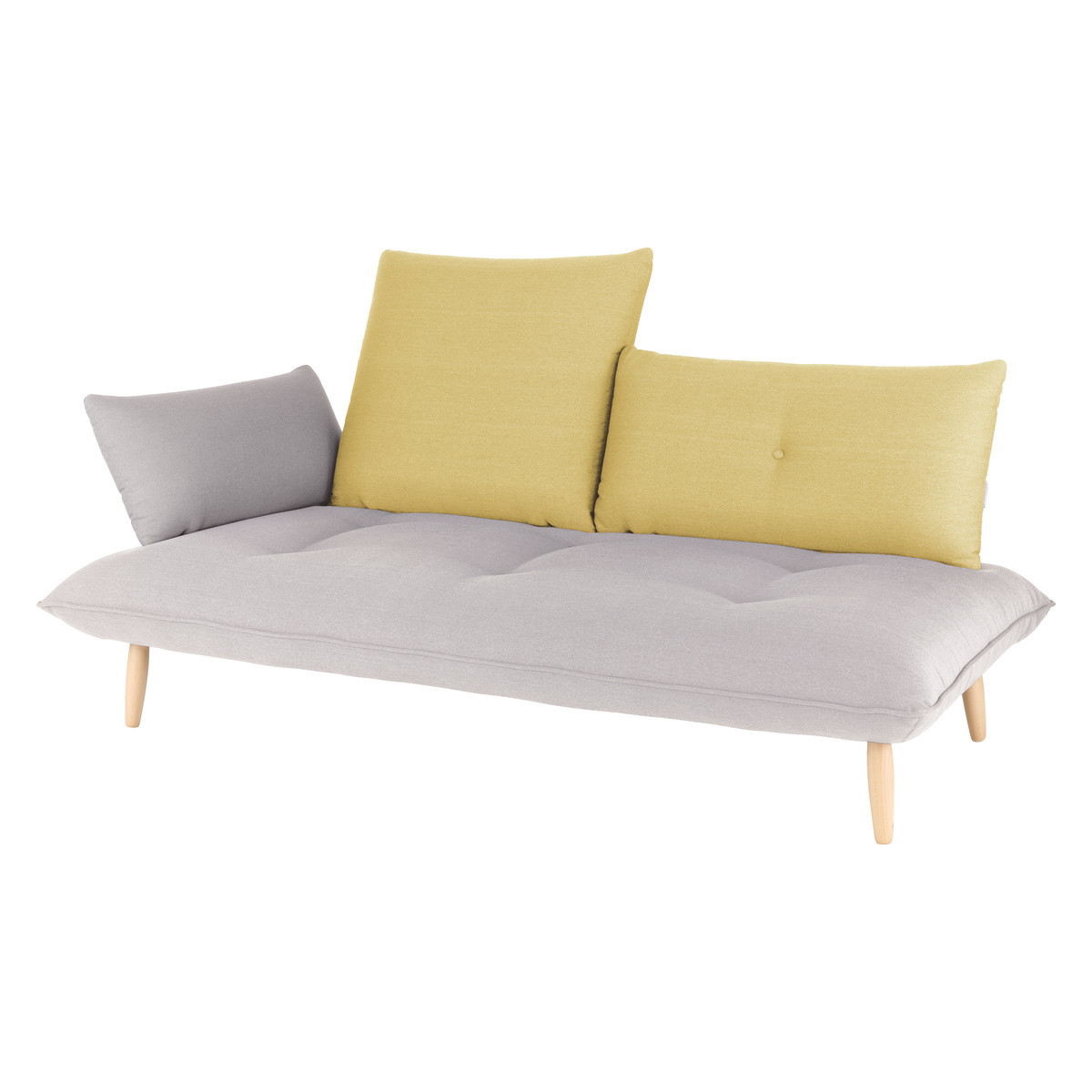 Naoko Grey And Yellow Left-Arm 3 Seater Sofa, Grey – image 3