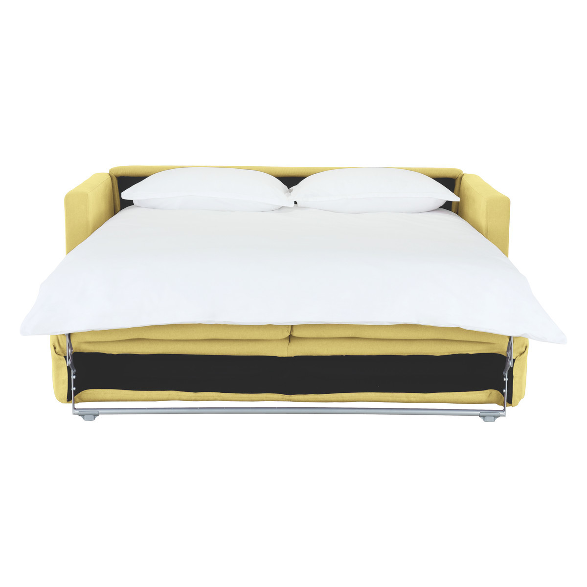 Howi Yellow FaBric 2 Seater Sofa Bed, Saffron Yellow – image 3