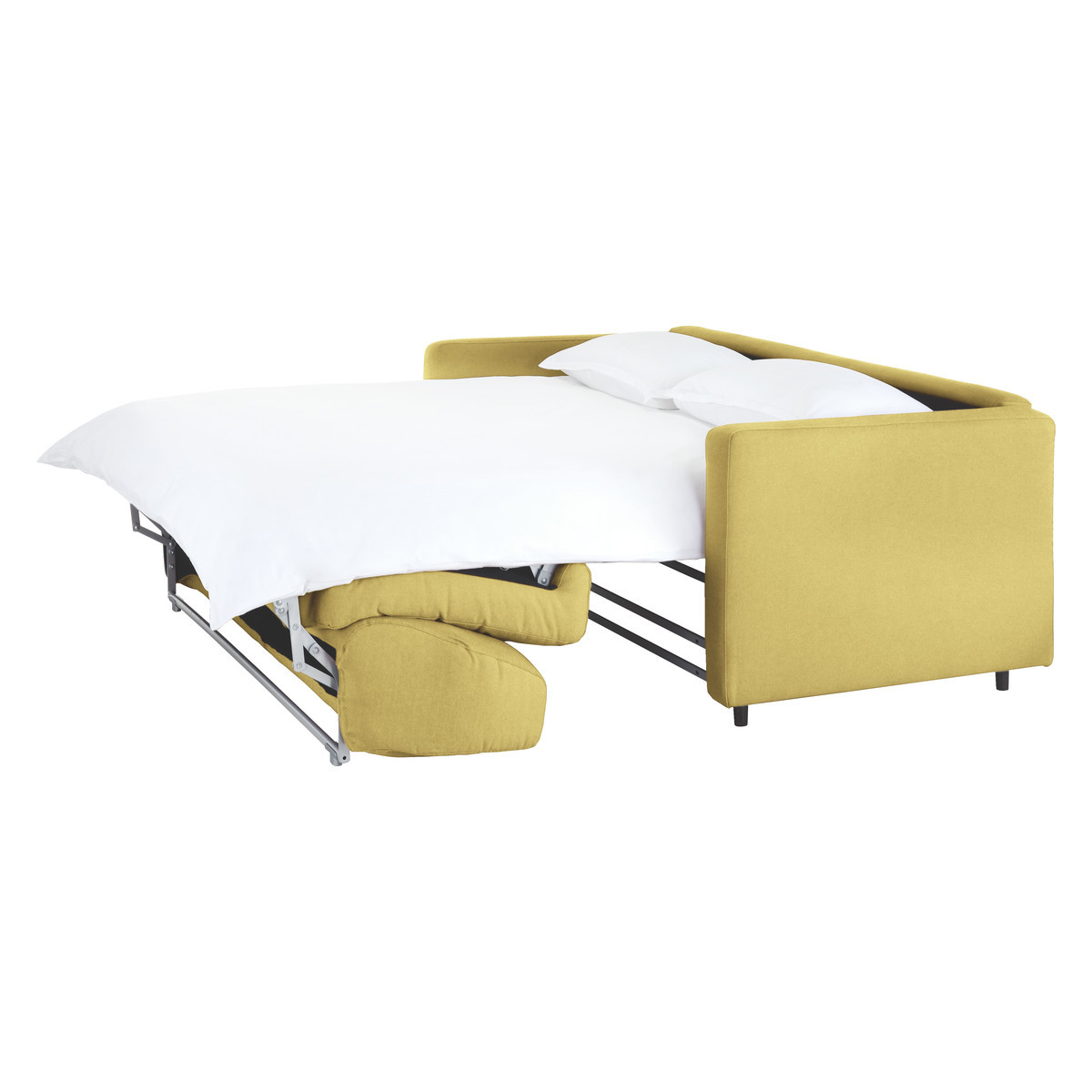 Howi Yellow FaBric 2 Seater Sofa Bed, Saffron Yellow – image 5