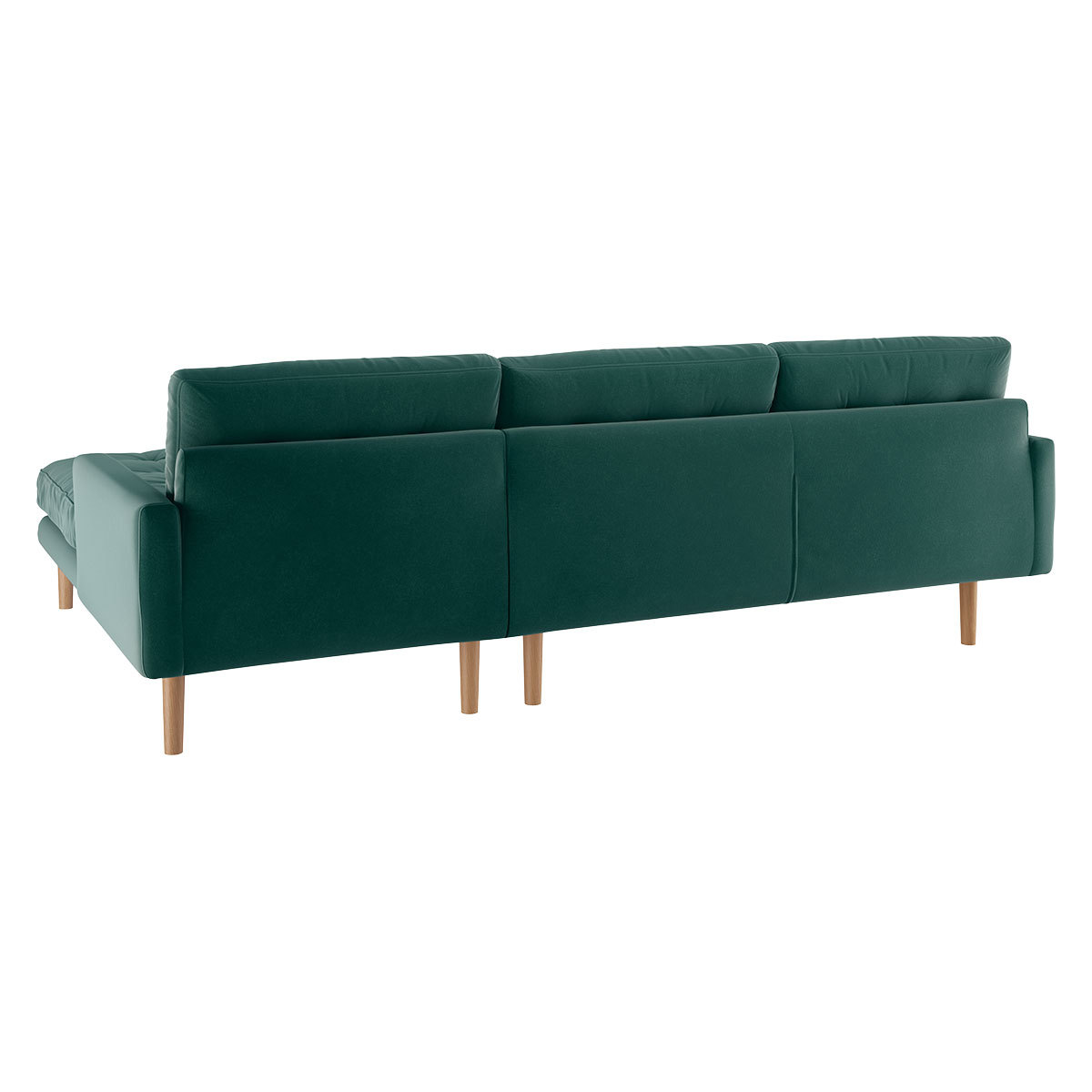 Fenner Emerald Green Velvet Right-Hand 4 Seater Chaise Sofa, Green – image 4