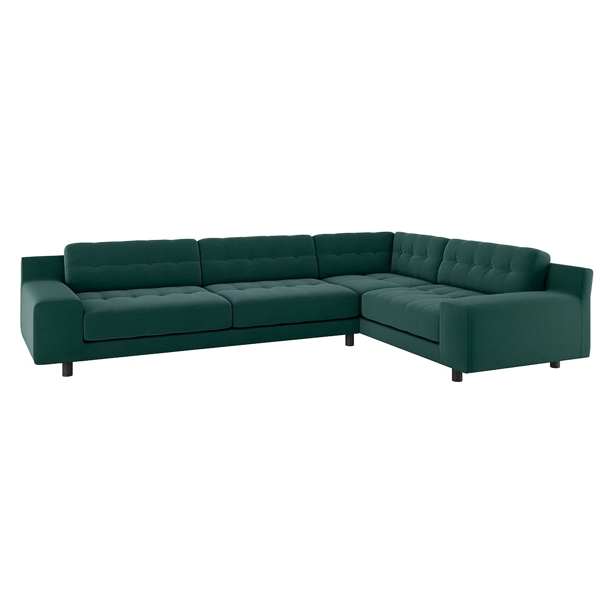 Hendricks Emerald Green Velvet Left-Arm Corner Sofa, Green – image 4