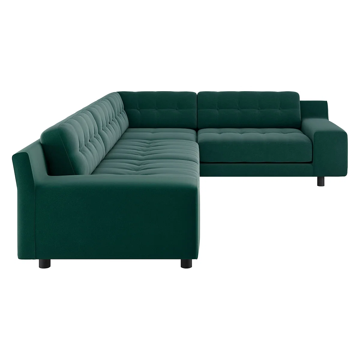 Hendricks Emerald Green Velvet Left-Arm Corner Sofa, Green – image 5