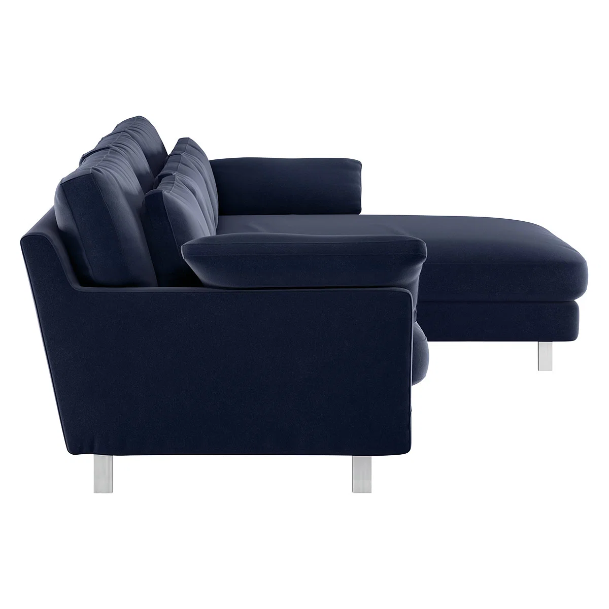 Cuscino Navy Blue Velvet Right-Arm Chaise Sofa, Dark Blue – image 4
