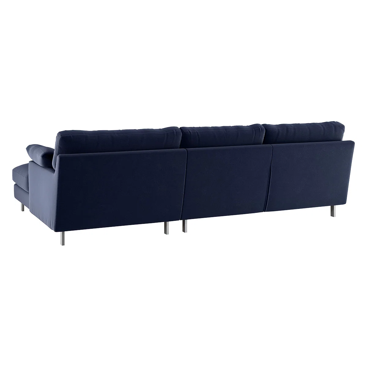 Cuscino Navy Blue Velvet Right-Arm Chaise Sofa, Dark Blue – image 5
