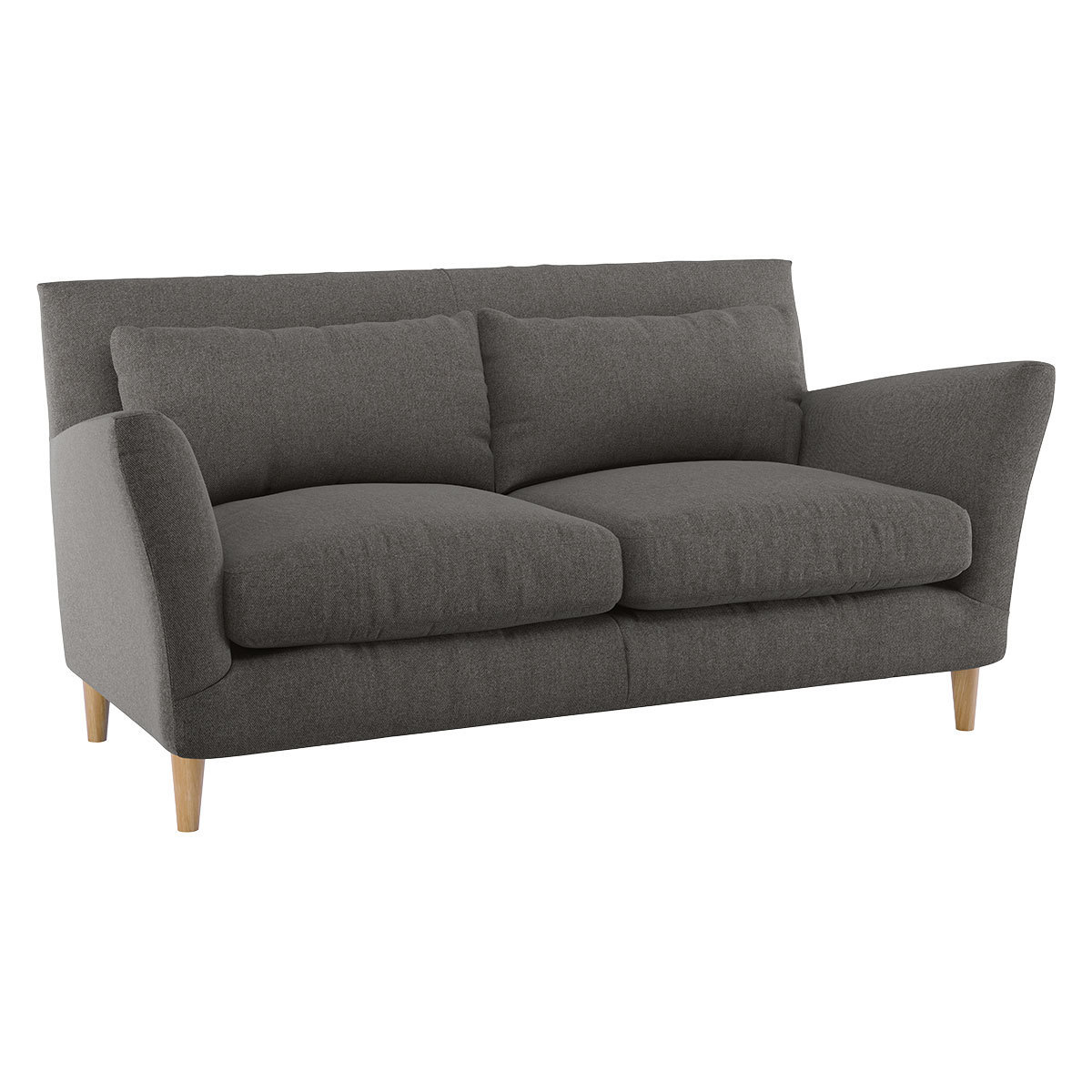 Keele Charcoal Grey Wool 2 Seat Sofa, Charcoal – image 3