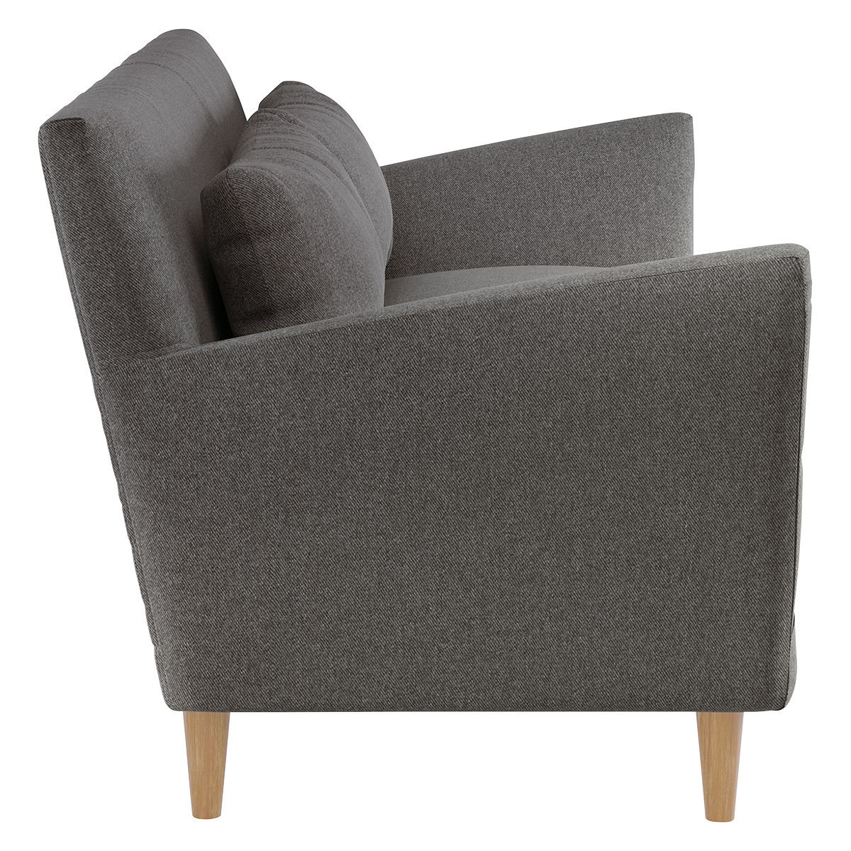 Keele Charcoal Grey Wool 2 Seat Sofa, Charcoal – image 4