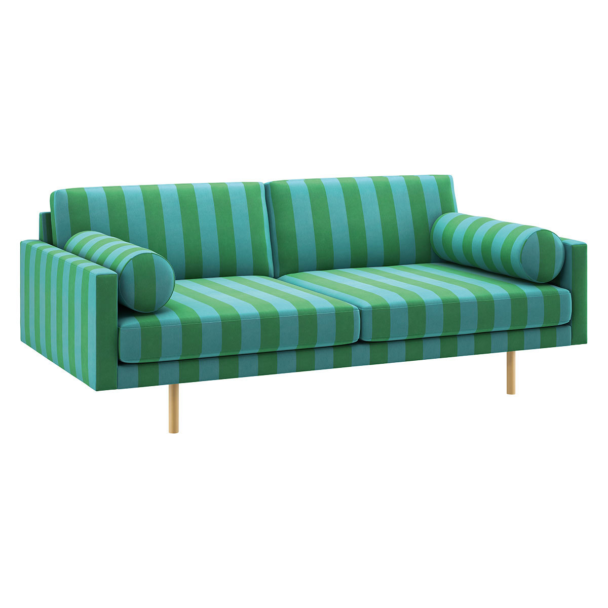 Spencer Luke Edward Hall FaBric 3 Seater Sofa, Oak Legs, Green – image 3