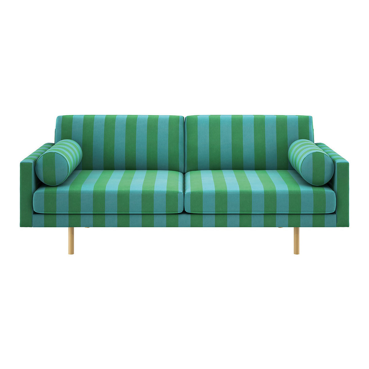 Spencer Luke Edward Hall FaBric 3 Seater Sofa, Oak Legs, Green – image 1