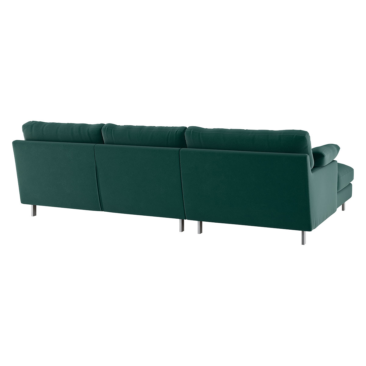 Cuscino Emerald Green Velvet Left-Arm Chaise Sofa, Green – image 5
