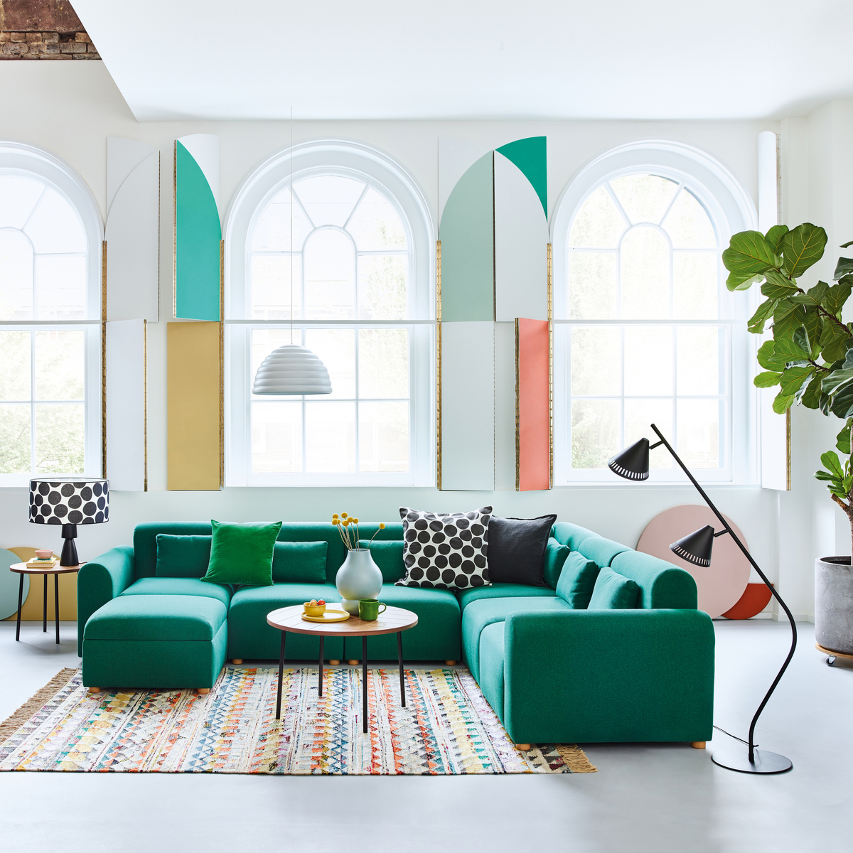 Tab Teal Green FaBric 2 Seater Sofa, Green – image 2