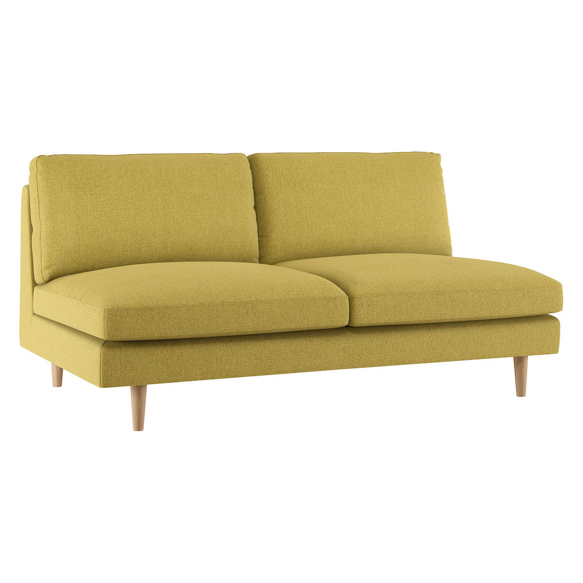 Teo Yellow FaBric 2 Seat Sofa, Yellow – image 3