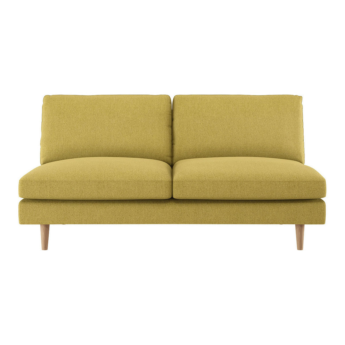 Teo Yellow FaBric 2 Seat Sofa, Yellow – image 1