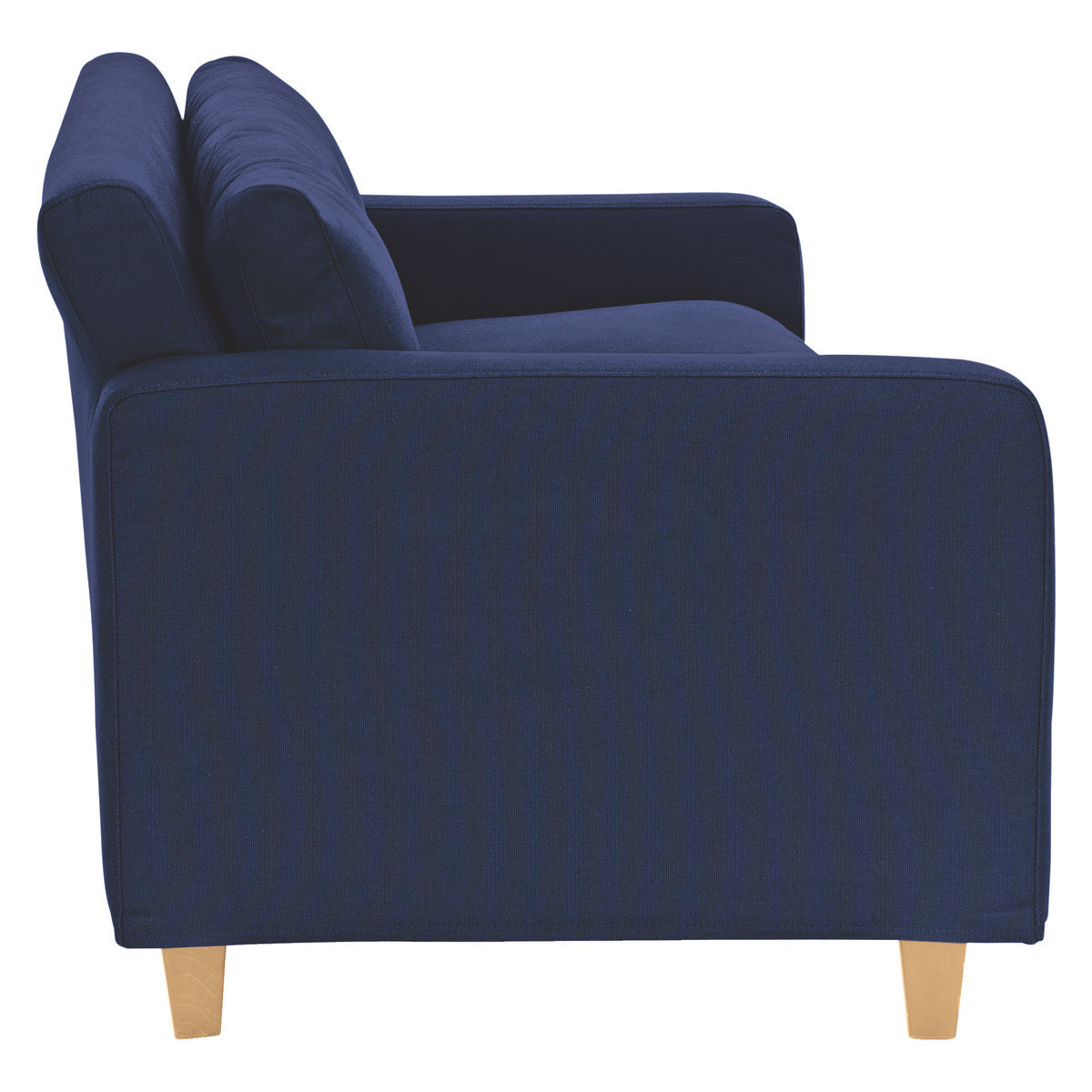 Chester Blue FaBric Compact Sofa, Oak Stained Feet, Blue – image 4
