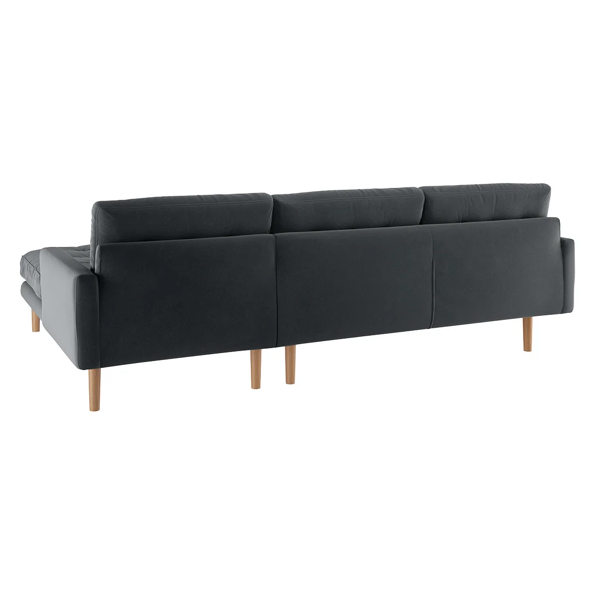 Fenner Dark Grey Velvet Right-Hand 4 Seater Chaise Sofa, Grey – image 4