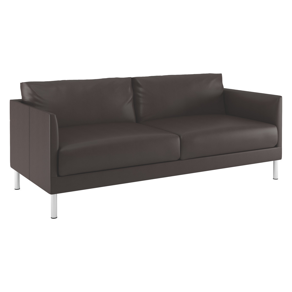 Hyde Brown Leather 3 Seater Sofa, Metal Legs, Brown – image 3