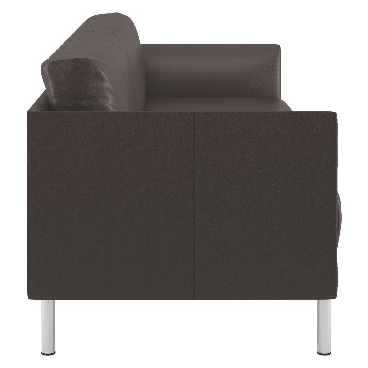Hyde Brown Leather 3 Seater Sofa, Metal Legs, Brown – image 4