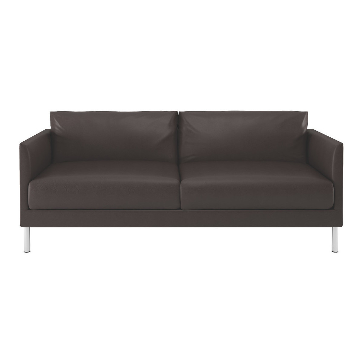 Hyde Brown Leather 3 Seater Sofa, Metal Legs, Brown – image 1