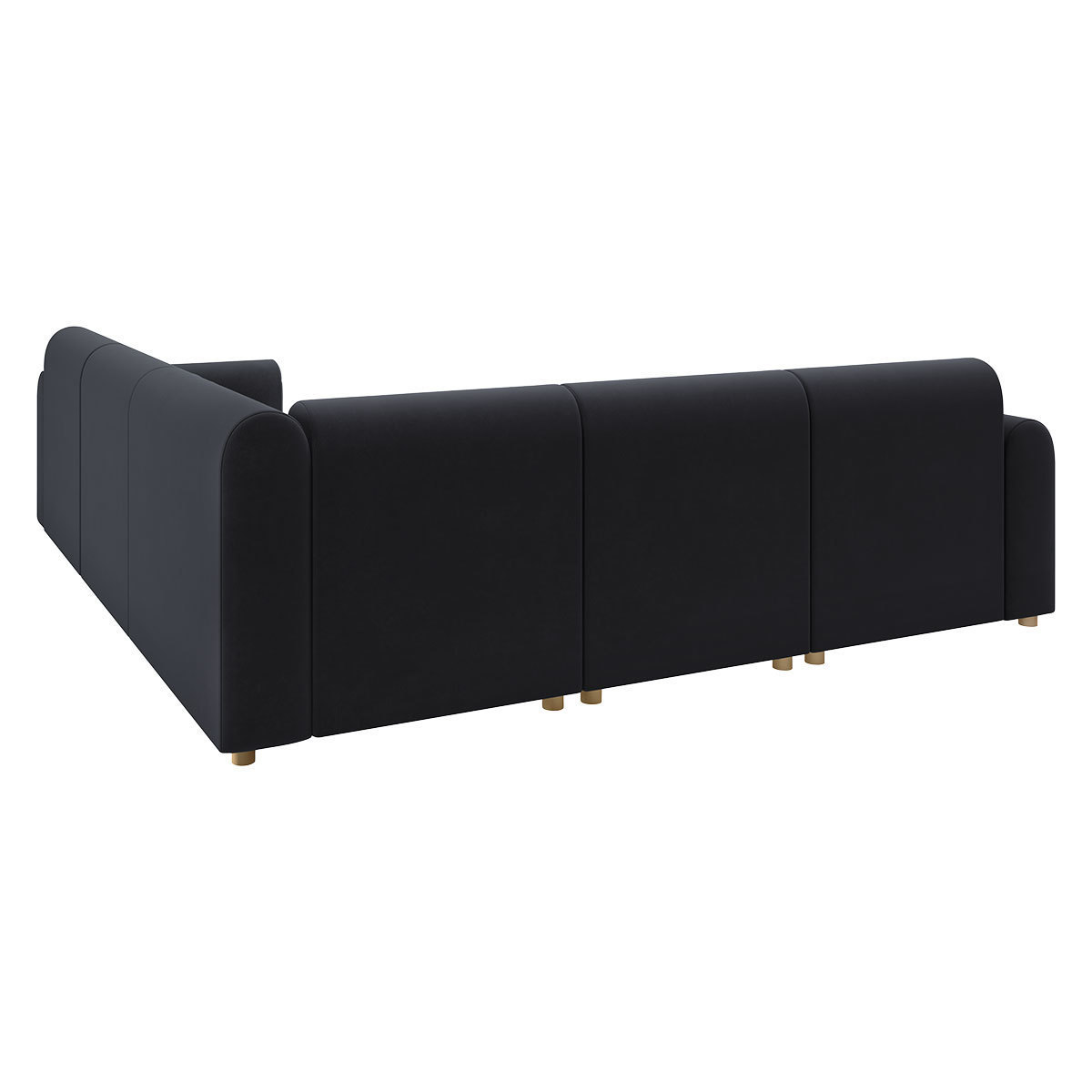 Tab Charcoal Grey Velvet 3 Seat Reversible Corner Sofa, Charcoal – image 5