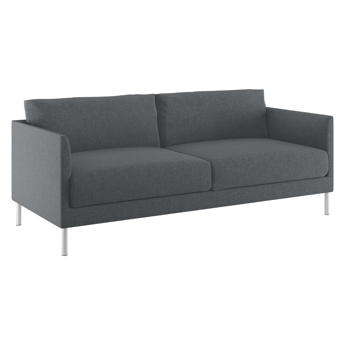 Hyde Grey Textured Woven FaBric 2 Seater Sofa, Metal Leg, Grey – image 3