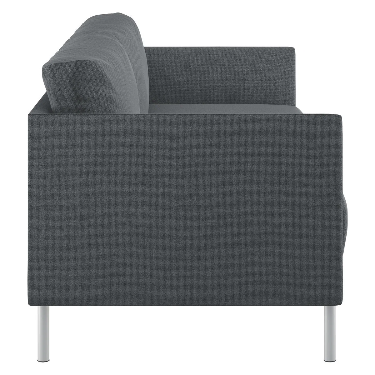 Hyde Grey Textured Woven FaBric 2 Seater Sofa, Metal Leg, Grey – image 4