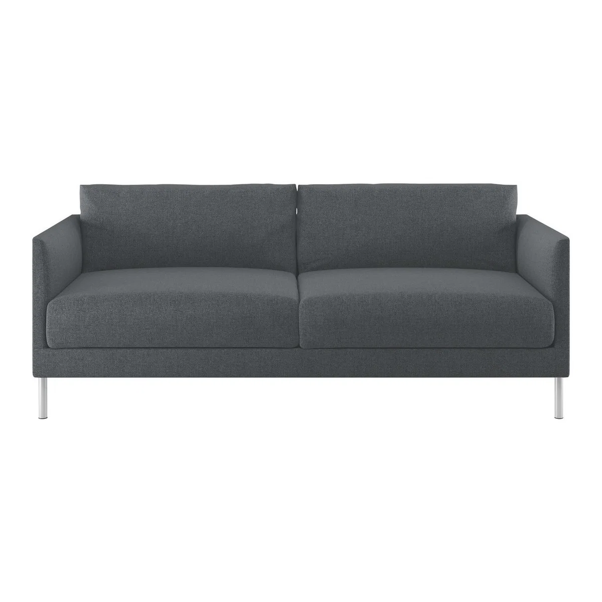 Hyde Grey Textured Woven FaBric 2 Seater Sofa, Metal Leg, Grey – image 1
