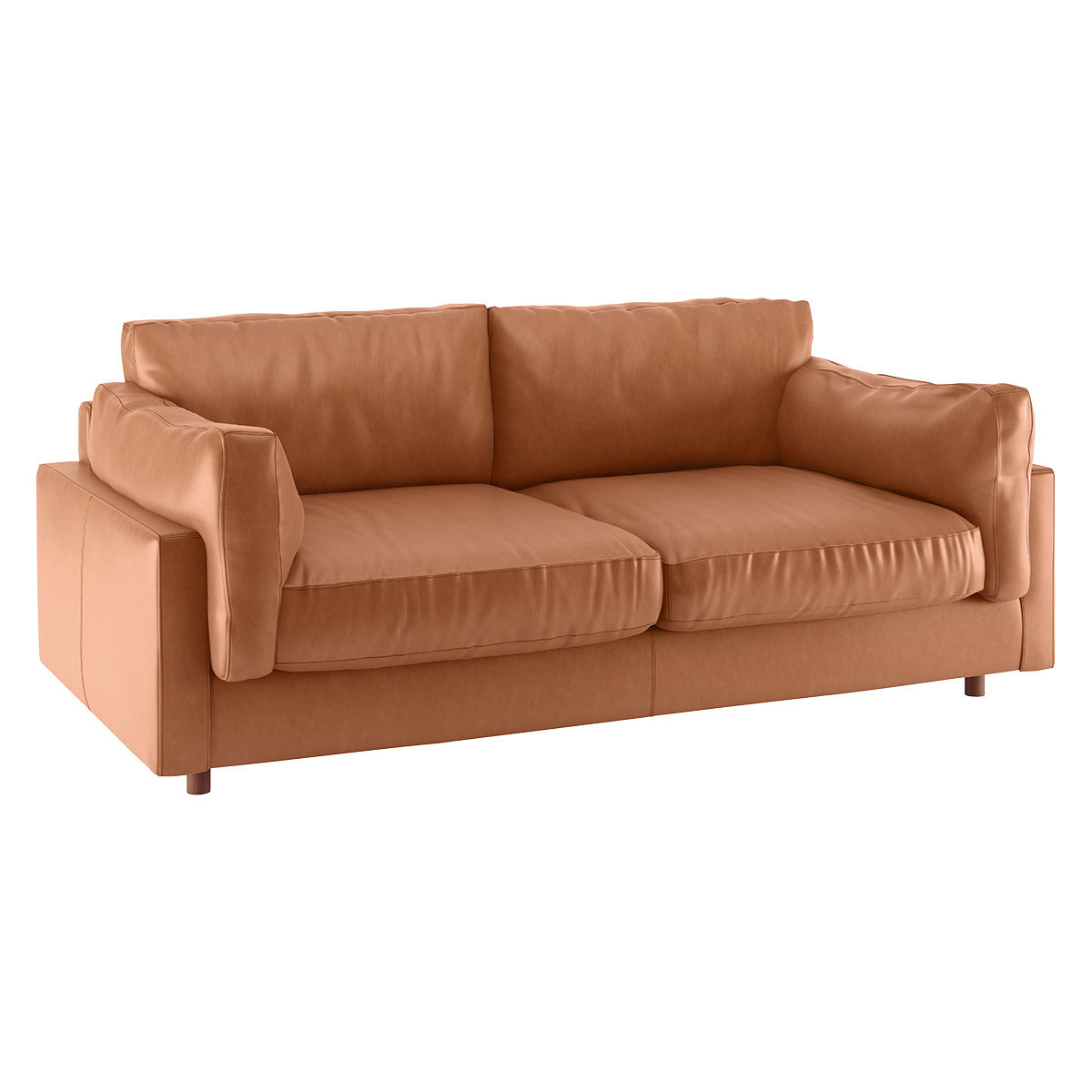 Elkin Tan Leather 3 Seater Sofa, Tan – image 3