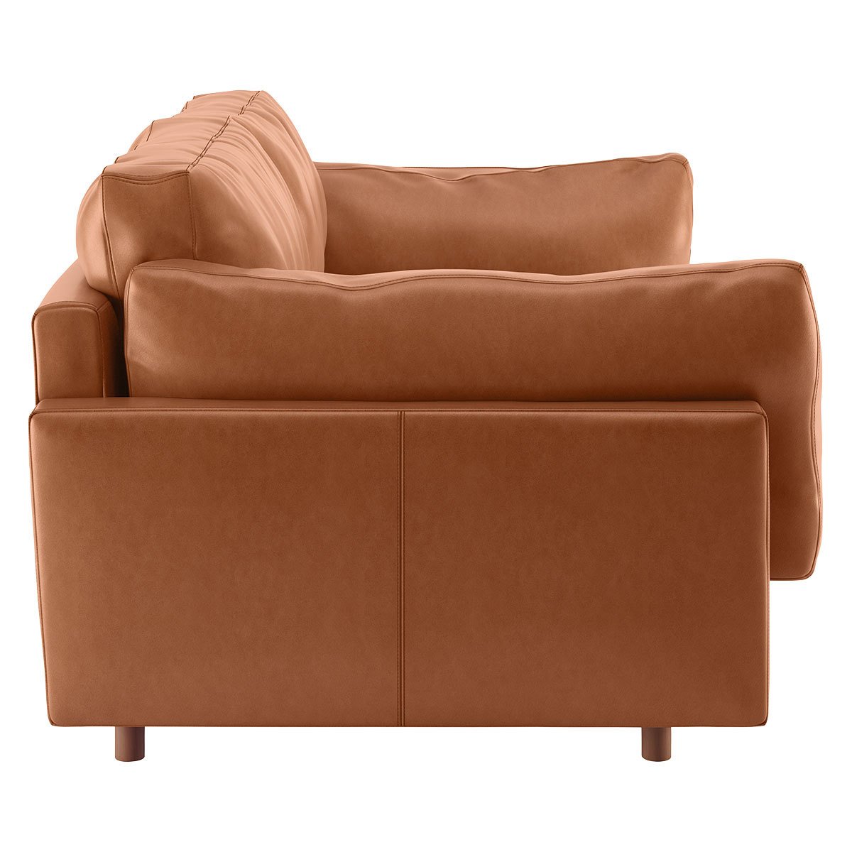 Elkin Tan Leather 3 Seater Sofa, Tan – image 4