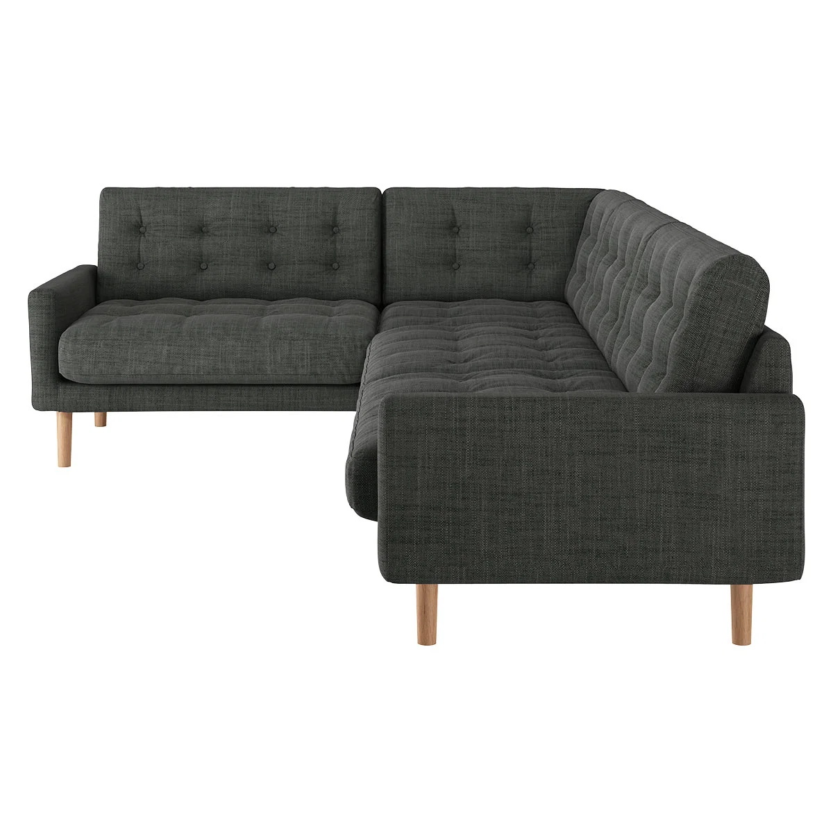 Fenner Charcoal Grey Italian Woven Right-Hand 4 Seater Corner Sofa, Charcoal – image 3