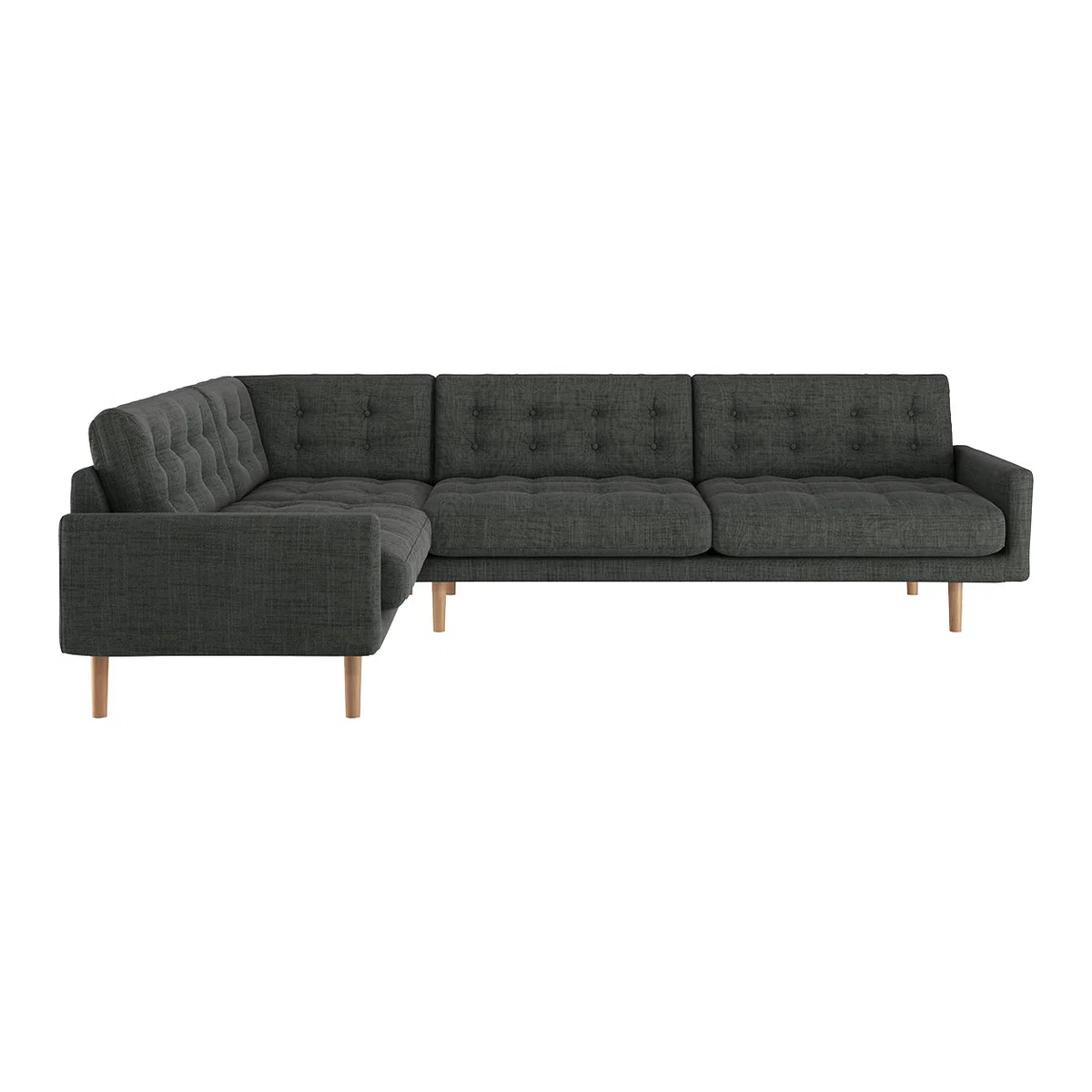 Fenner Charcoal Grey Italian Woven Right-Hand 4 Seater Corner Sofa, Charcoal – image 1