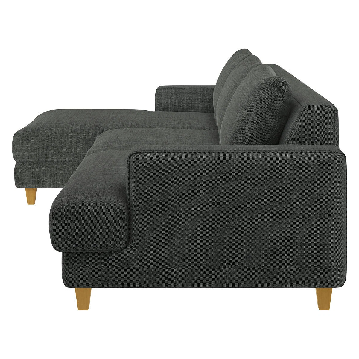 Wiltons Charcoal Grey Woven FaBric Left Hand Chaise Sofa, Charcoal – image 4
