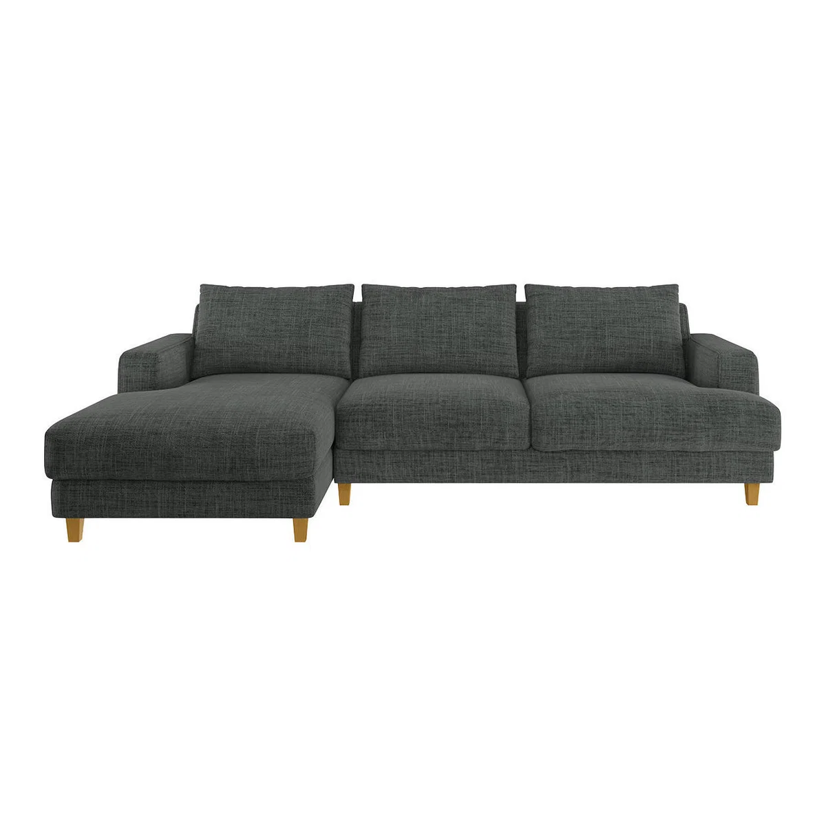 Wiltons Charcoal Grey Woven FaBric Left Hand Chaise Sofa, Charcoal – image 1