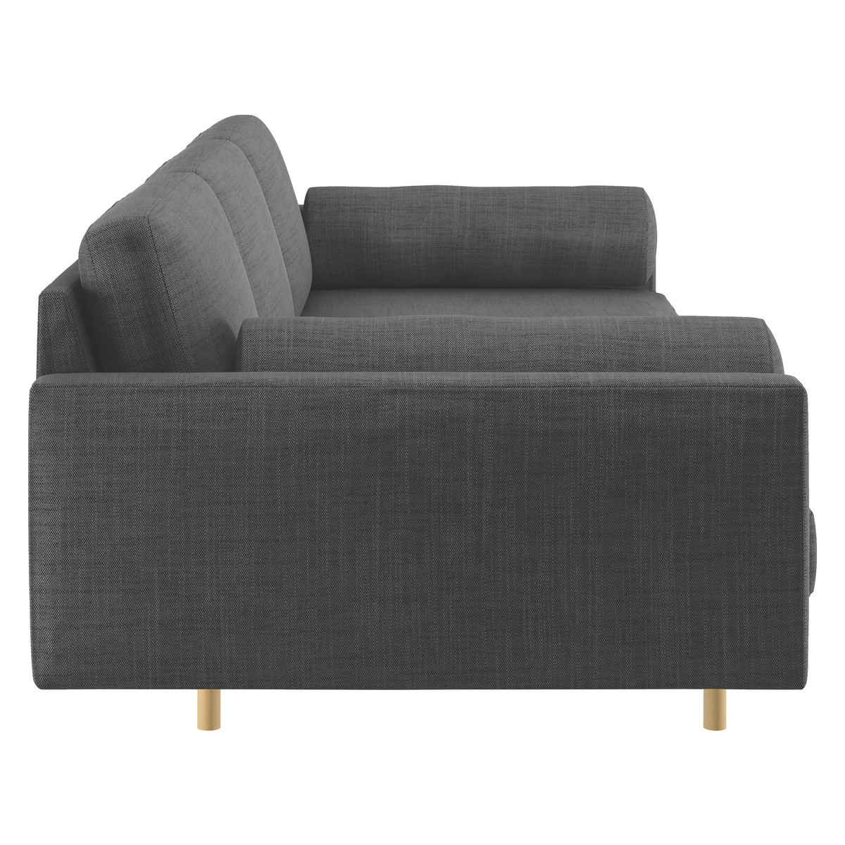 Spencer Charcoal Grey Italian Woven FaBric 4 Seater Sofa, Oak Legs, Charcoal – image 4
