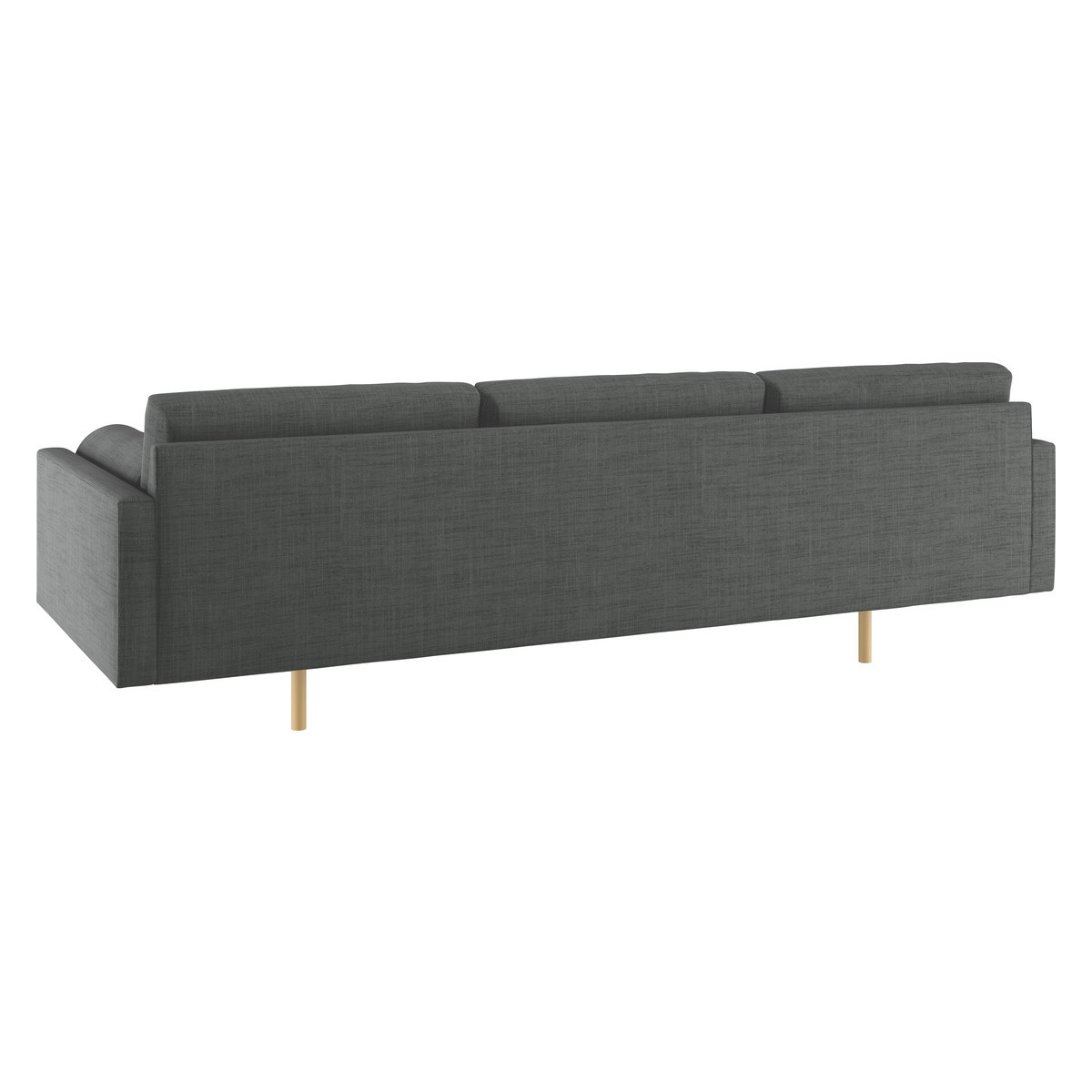 Spencer Charcoal Grey Italian Woven FaBric 4 Seater Sofa, Oak Legs, Charcoal – image 5