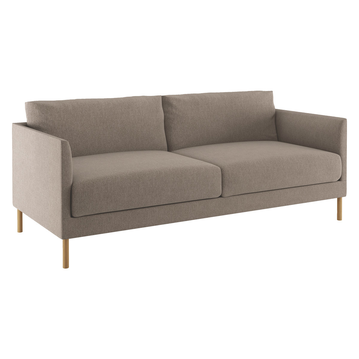 Hyde Natural FaBric 3 Seater Sofa, Wooden Legs, Natural – image 3