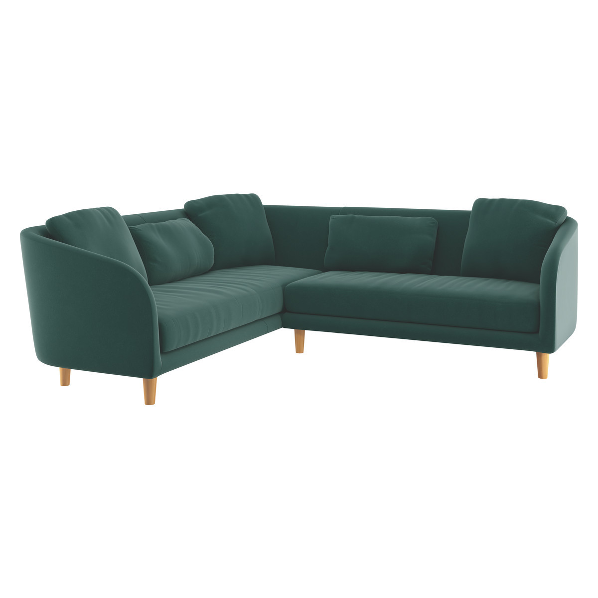 Colby Emerald Green Velvet Right Arm Corner Sofa, Green – image 3
