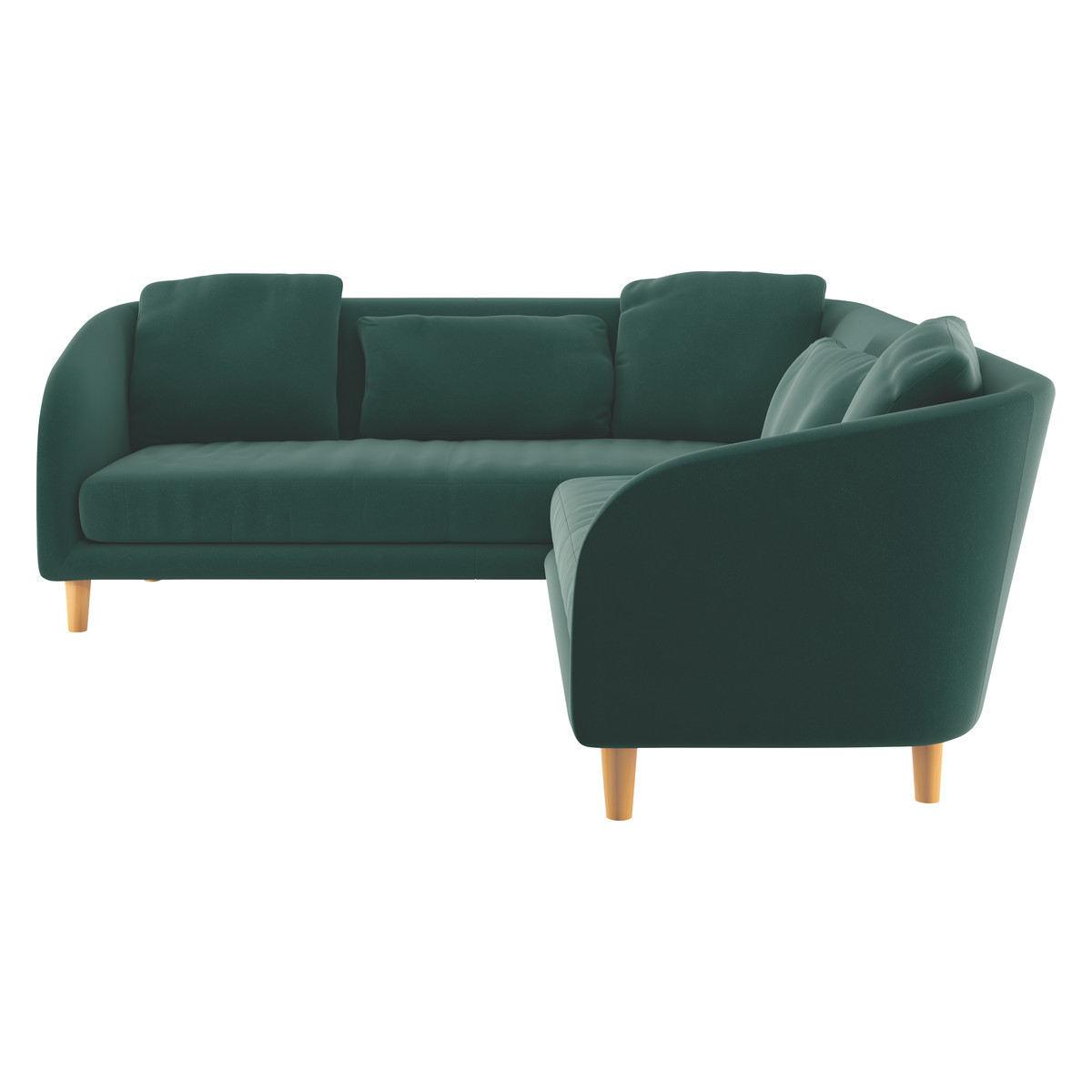 Colby Emerald Green Velvet Right Arm Corner Sofa, Green – image 4