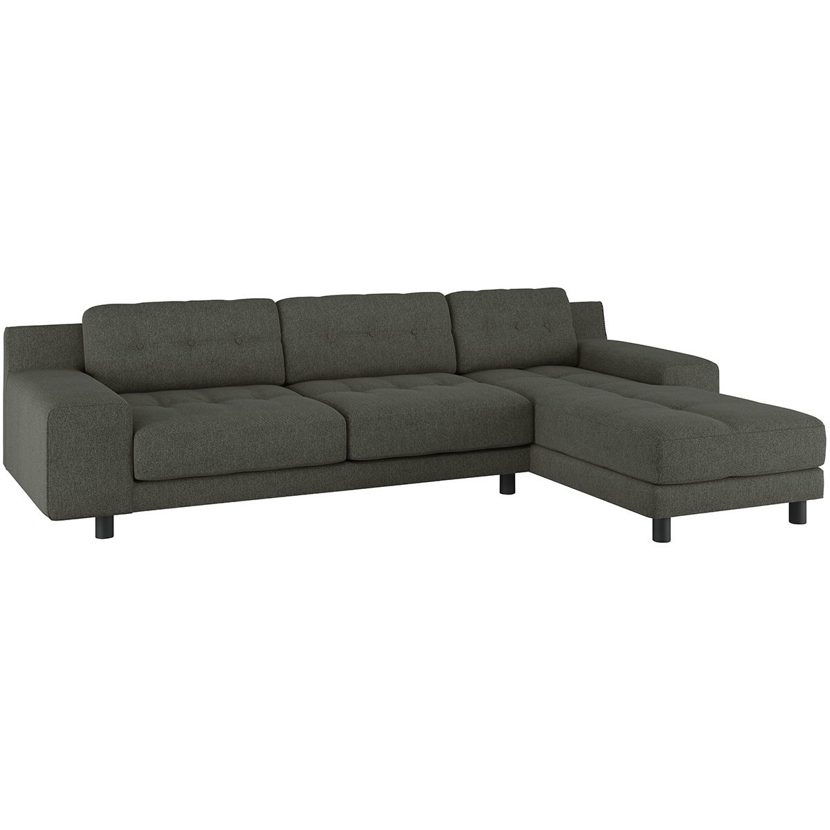 Hendricks Charcoal Grey FaBric Right Arm Chaise Sofa, Charcoal – image 2