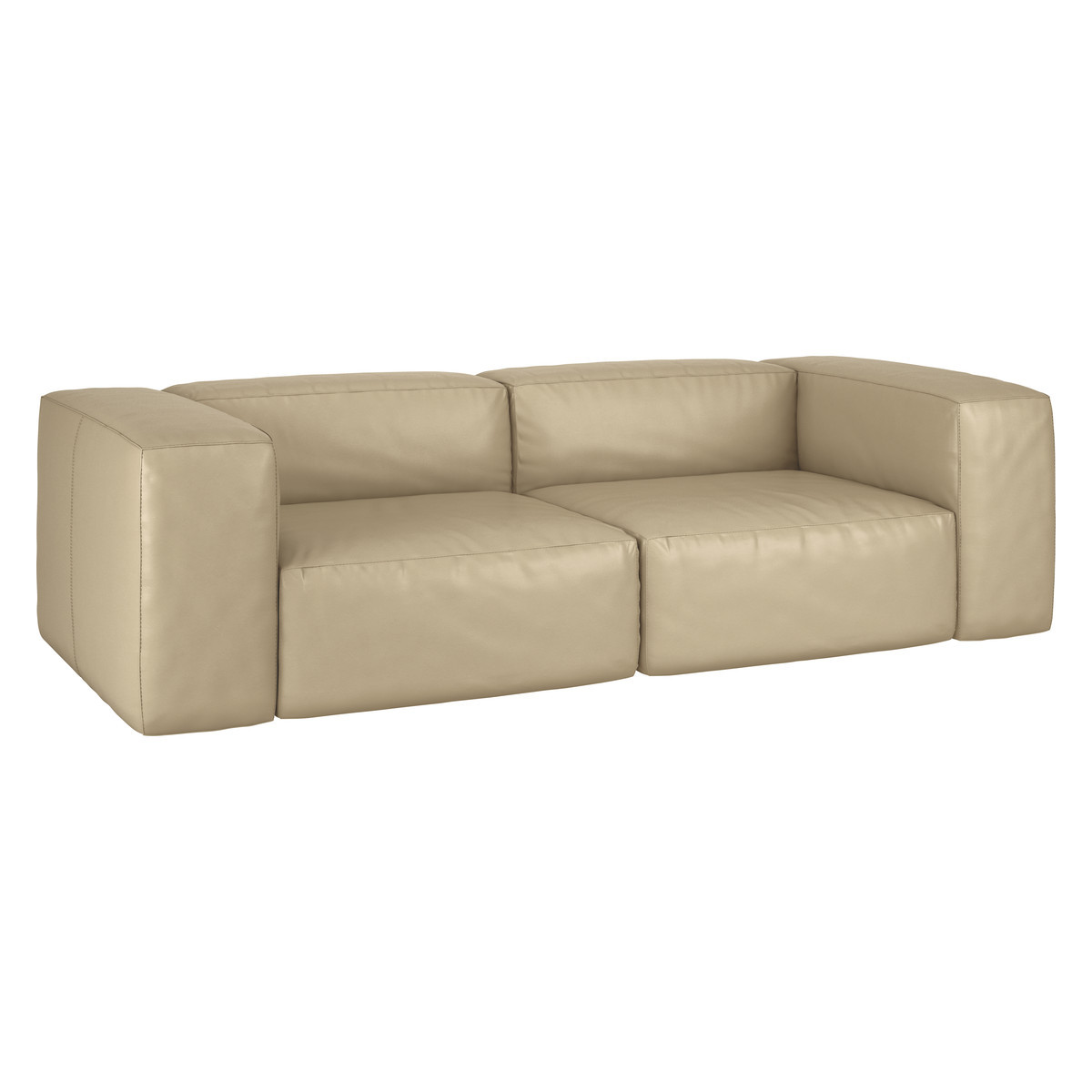 Opollo Stone Leather 4 Seater Sofa, Stone – image 3