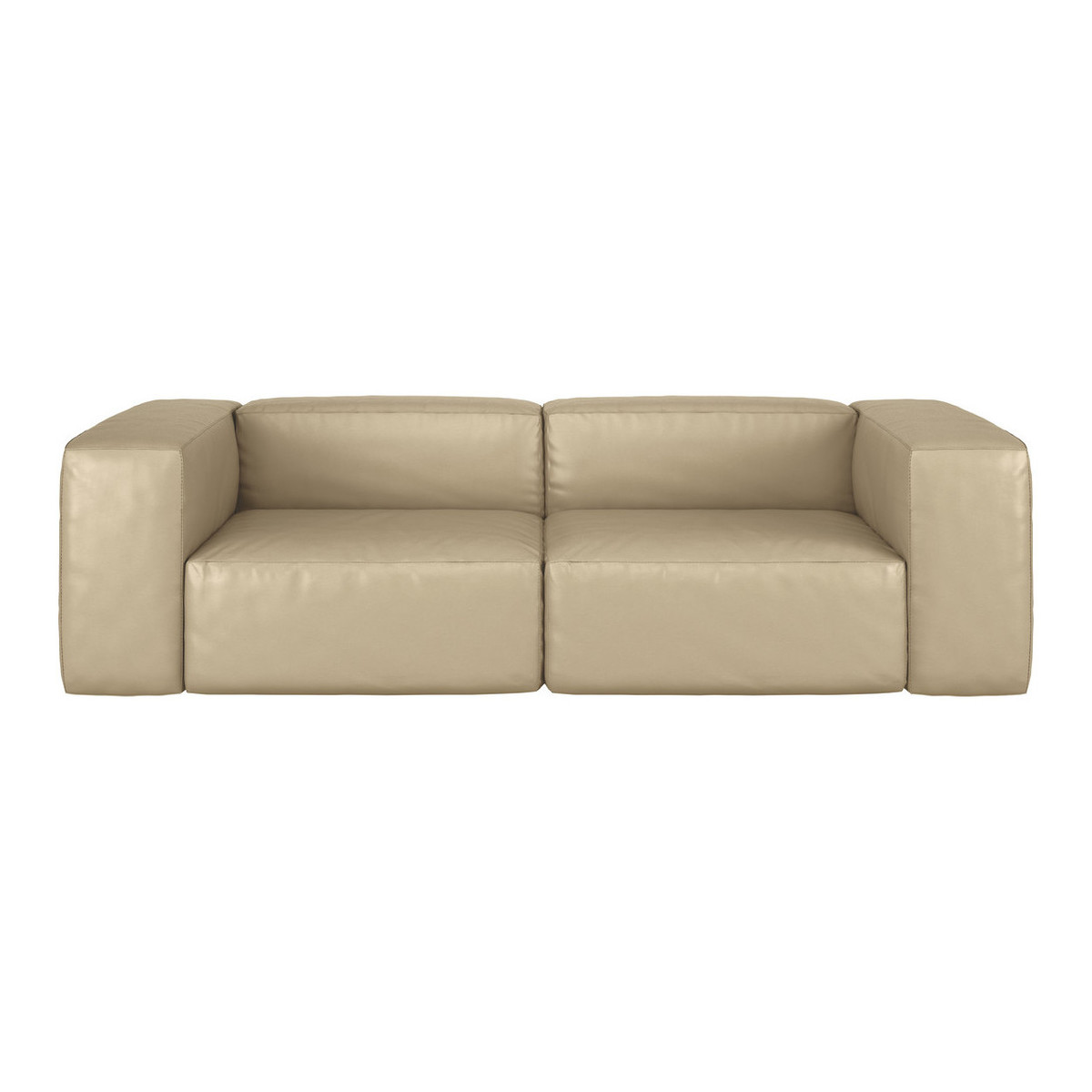 Opollo Stone Leather 4 Seater Sofa, Stone – image 1