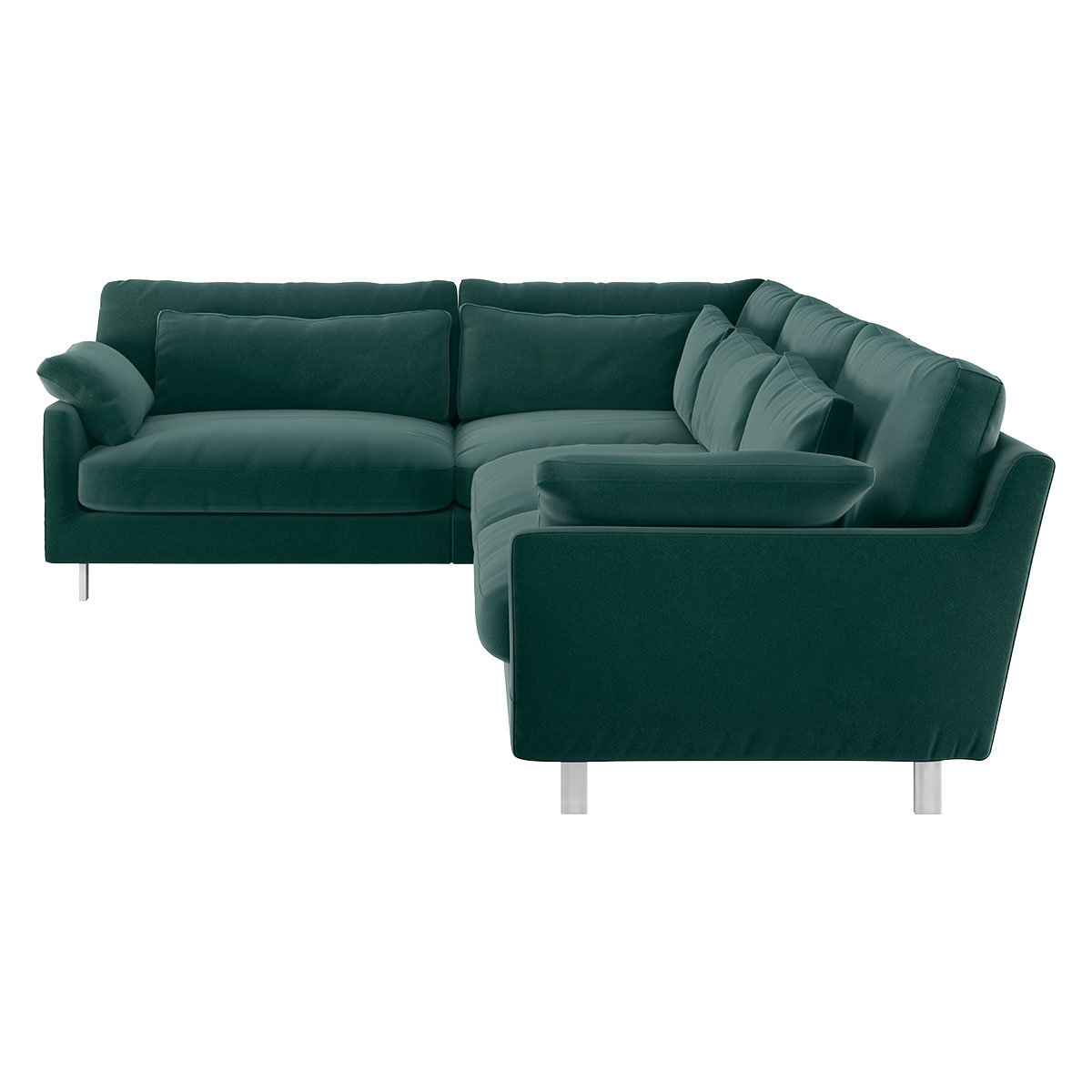 Cuscino Emerald Green Velvet Right-Arm Corner Sofa, Green – image 4