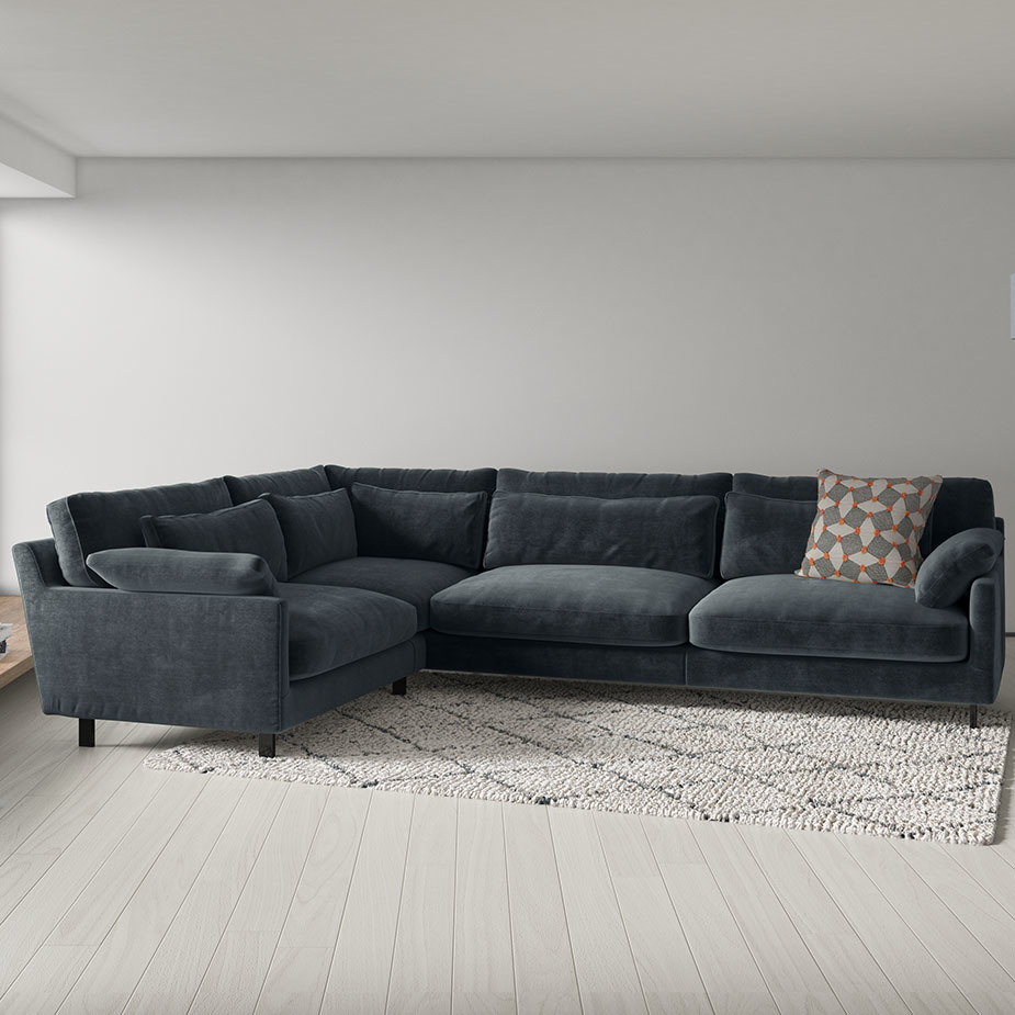 Cuscino Emerald Green Velvet Right-Arm Corner Sofa, Green – image 8
