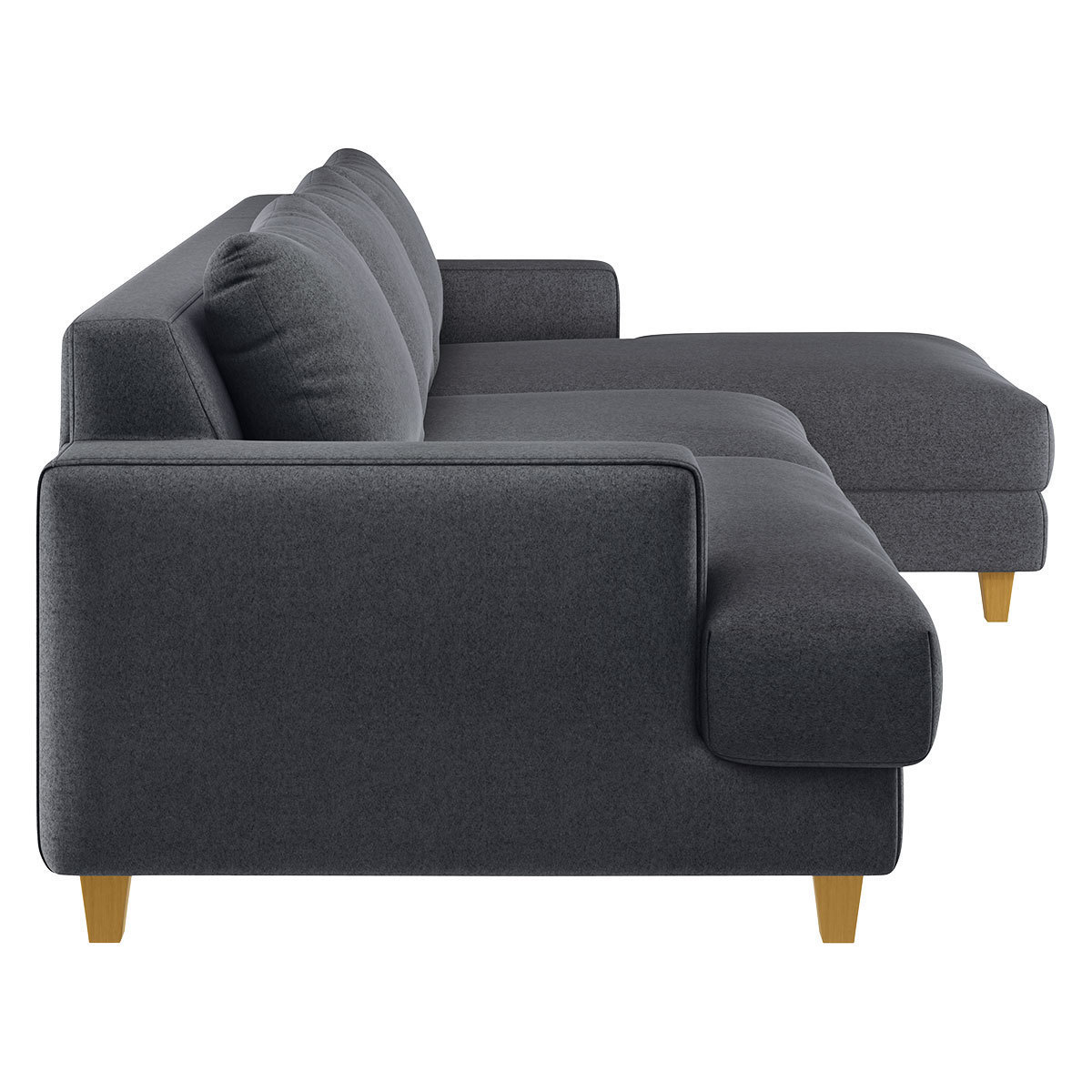 Wiltons Charcoal Grey Wool Right Hand Chaise Sofa, Charcoal – image 5