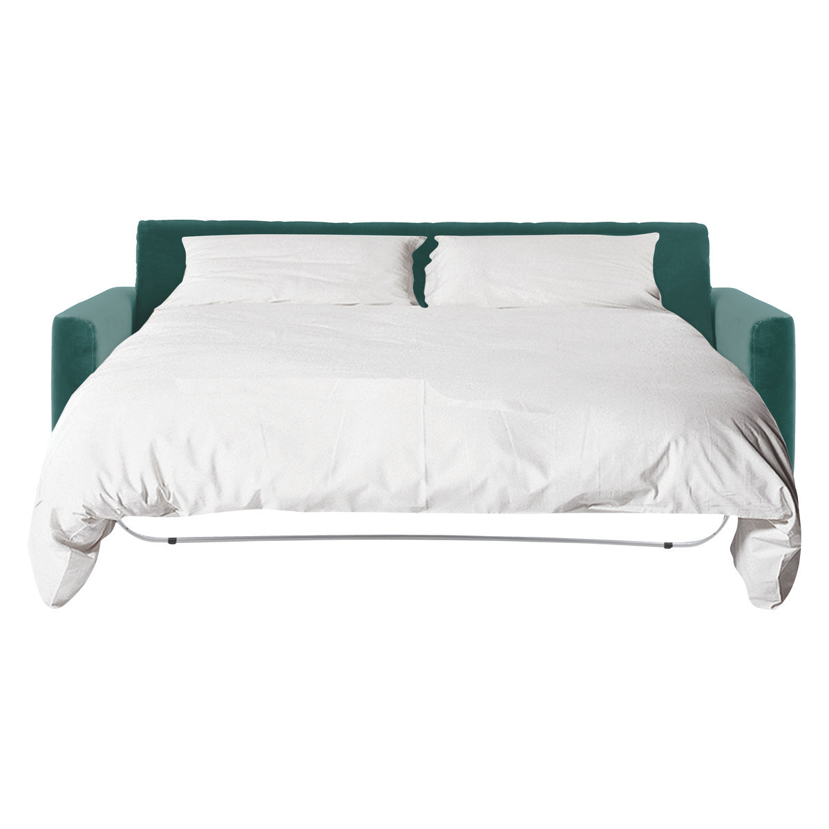 Rupert Emerald Green Velvet 2 Seater Sofa Bed, Green – image 3